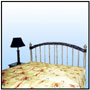 An unusual brass bed with very fine filling in the head board and an imposing head band to enrich the composition. An equally rich foot board. Also available with timber trim. The same configuration customized in stainless steel, silver and heavily engraved antiqued soft alloy (Brass / Pewter)  Sizes: W : 6'  H : 3.6'  WT : 83 lbs (Bed Head) 