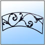Extra heavy hot forged work inlayed with rich modular mouldings. This is a selection from a range of customized compositions complementary to architectural extensions and facades. The "Crown Plus" range is open-ended and generally recommended for sizeable structures and exclusive concepts.