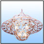 Shell Style Chandelier: A representative sample from the "Magna" range of heavy composite chandeliers with well defined doom work.Size72 through 108 inches. Very rich inlays and motifs. The entire work in the best traditions of hand crafting. 