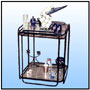 Utility Rack   A selected piece from a range of utility drawing / dining rack.   Sizes: H : 30" :  W : 25.5" :  WT :  lbs (Without Glass)    Frame in 3/4" Hollow Tubing.  Frame bent & fine welded.   