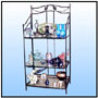 Utility Bakers Rack   A utility rack out of a vast choice. Light weight yet accommodative. Rust protected for dry to humid atmospheric applications in assorted domestic service areas.    Frame is a blend of high grade 1" & 3/4" round tubing; with the addition of round stock filler. Twin face matching carbon steel decorative mouldings.