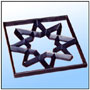 A precision cast; single faced motif panel in an intricate geometric configuration. The single faced "Futura" panels can be joined to any set of proportions over curtain walls, ornate doors and assorted architectural applications.