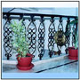 A terrace and stair case railing system comprising ornate light to heavy moulded panels and uprights. The "Econo" range is open ended. A huge collection of well designed; Twin face panels is standard. "Econo" range is very accommodative and biased towards across the counter sale as well as export.