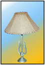 Side Table Lamp    A girl child's "Sparrow" lamp.    Sizes: H : 15"  W : 4.5"  WT : 44 lbs (Without Shade)     Base : 4.25" dia. Heavy Cast Alloy.  Stem 1/2" dia. Mild Steel. 